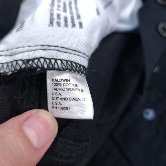 Baldwin Jeans Mens 29x32 The Slim Straight Corduroy Black Samuel USA Made - Picture 10 of 10